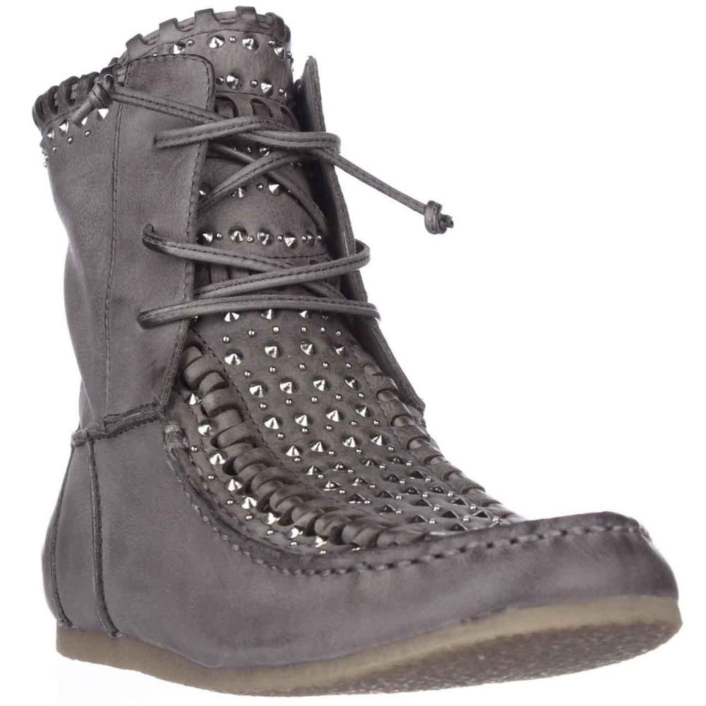 Suede, studded, moccasins